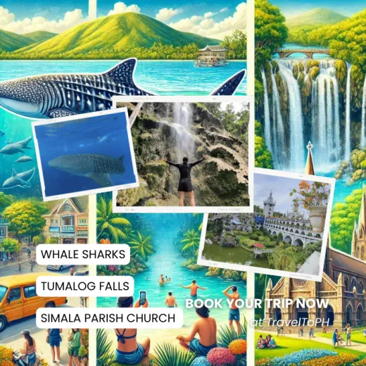 TravelToPH - Экскурсии / Туры - Плавание с Китовыми Акулами в Ослобе - Водопад Тумалог - Католическая Церковь Симала | VC-WSWOTWSPC-D1
