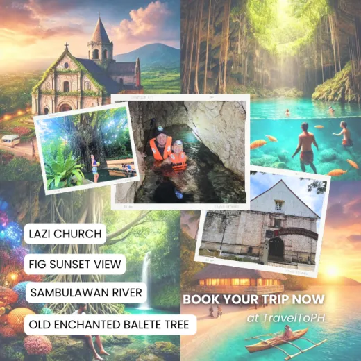 TravelToPH - Экскурсии / Туры - Церковь Лази - подземная река Самбулаван - старое зачарованное дерево Балете - курорт с видом на закат FIG | VS-LCSUROEBTFSVR-D1