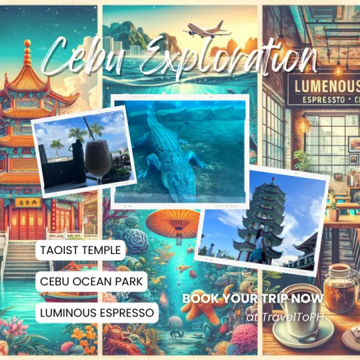TravelToPH - Экскурсии / Туры - Китайский Даосский Храм - Океанариум Себу - Кафе Luminous Espresso Industry | VC-CTTCOPLEIC-D1