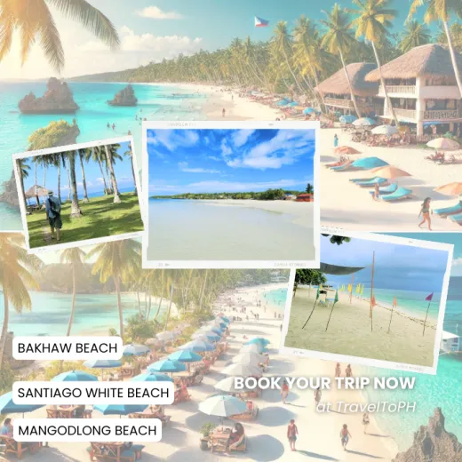 TravelToPH - Экскурсии / Туры - Тур по пляжам: Белый пляж Сантьяго - пляж Мангодлонг - пляж Бакхау | VC-BHRTSWBMBB-D1