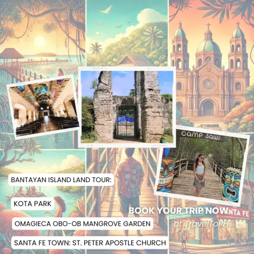 TravelToPH - Экскурсии / Туры - Экскурсия по острову Бантаян: мангровый сад Омаджика Обо-об - парк Кота - Церковь Святого Петра Апостола - город Санта-Фе | VB-LTABIOOMGKPSPAPSFT-D1